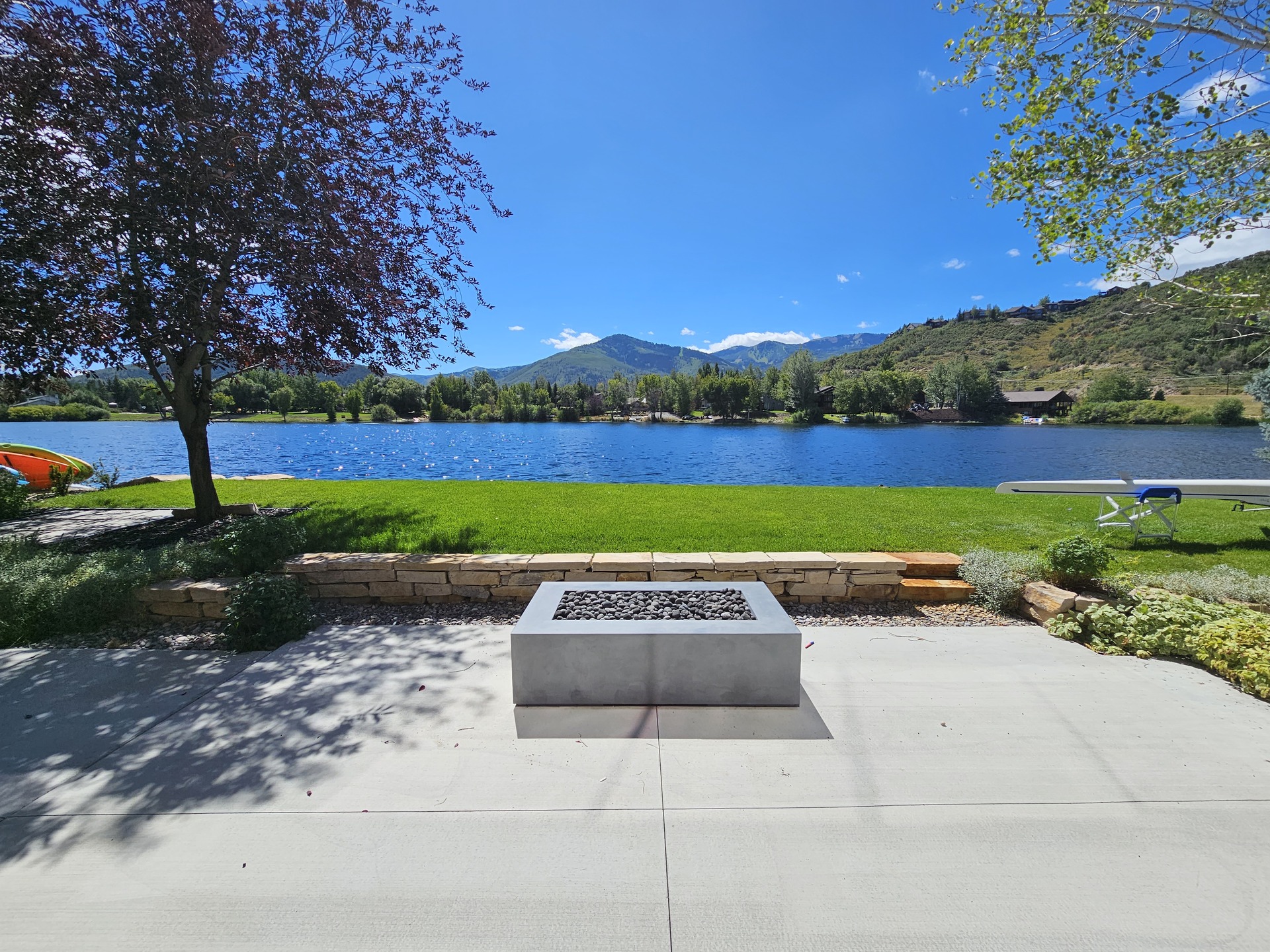 Wasatch concrete fire pit installed on a jobsite